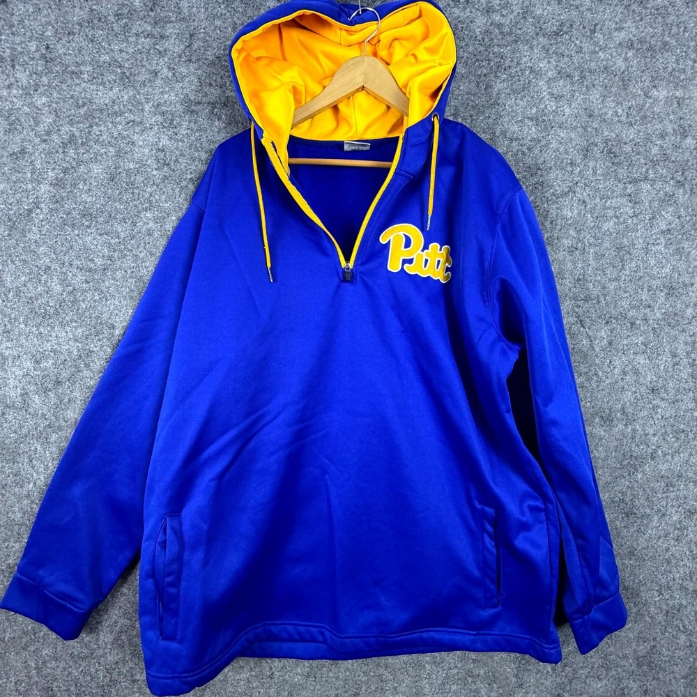 Stadium Athletics Pitt Panthers NCAA Hoodie Mens 3XL Blue Quarter Zip Pullover